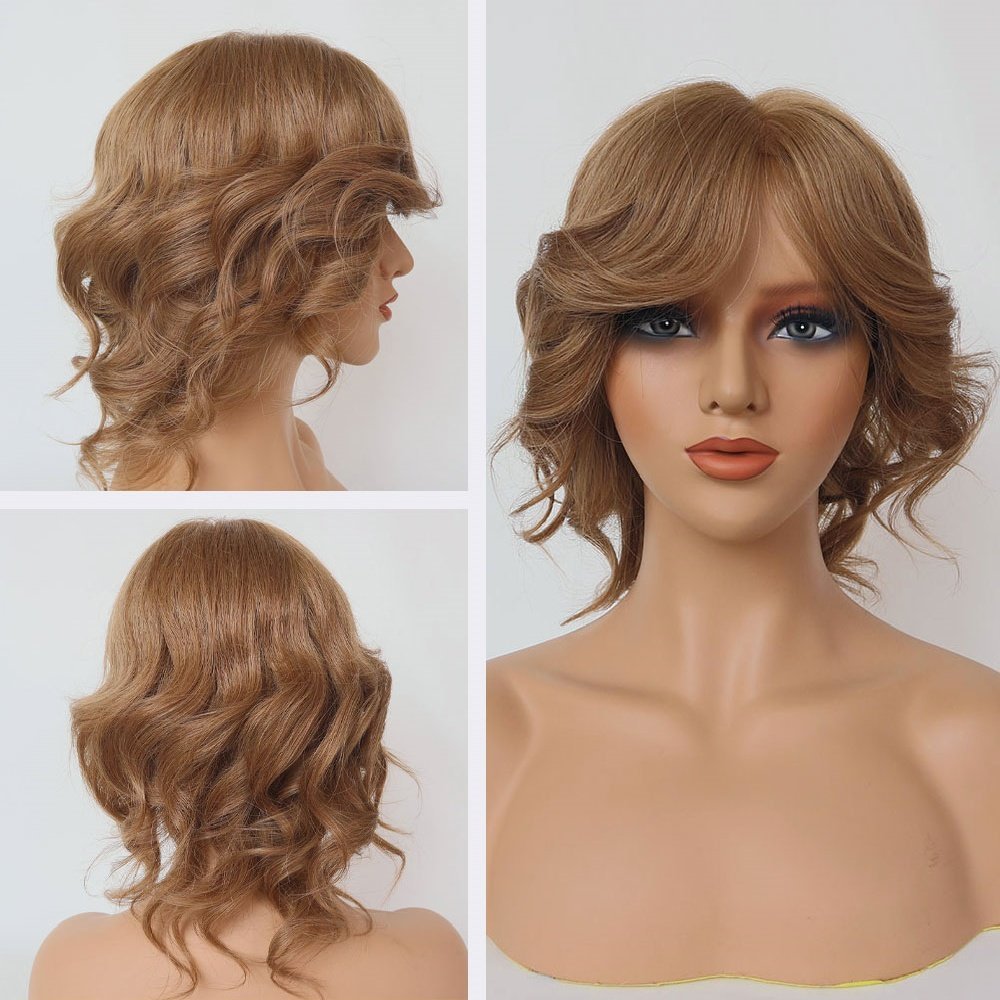 10“ silk top full hand tied short wig